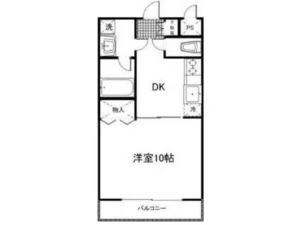 KAISHOIII(1DK/4階)の間取り写真