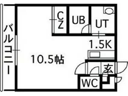 フィオーレ参番館(1K/4階)の間取り写真