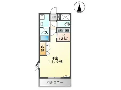 ネオヴィエント(1K/2階)の間取り写真