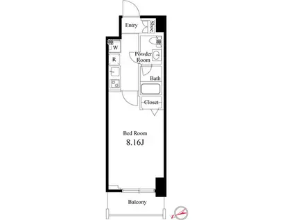 PARK SQUARE国府台(1K/9階)の間取り写真