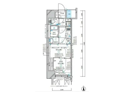 ディアレイシャス名古屋中村公園(1DK/10階)の間取り写真
