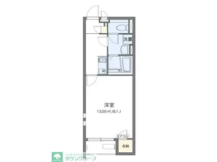 クレイノ青空(1K/1階)の間取り写真