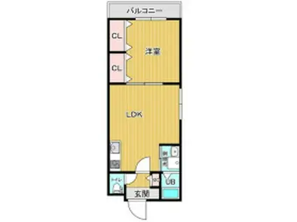 クリエオーレ大今里I(1LDK/1階)の間取り写真