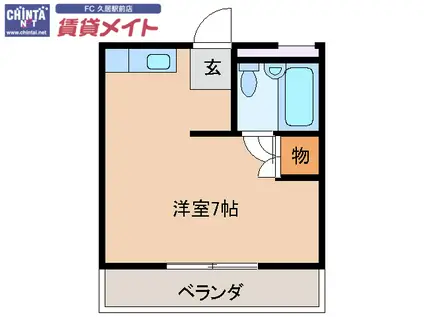 メゾンルネ(ワンルーム/1階)の間取り写真