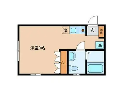 いなほハイツ(ワンルーム/2階)の間取り写真