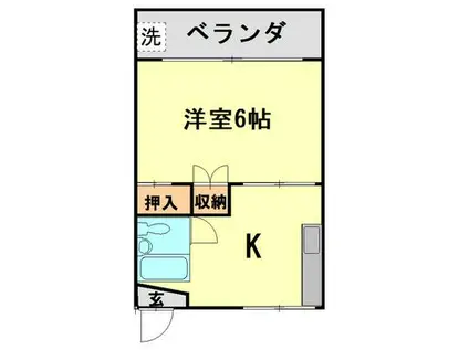 サングローリー(1K/1階)の間取り写真