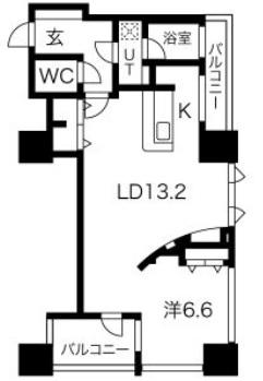 アルグラッドザ・タワー心斎橋(1LDK/20階)の間取り写真