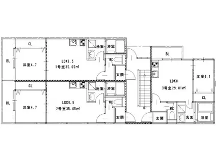 サニーガーデン杉塚(1LDK/3階)の間取り写真