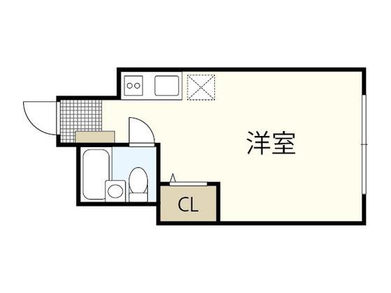 レジェンド船越南(ワンルーム/4階)の間取り写真