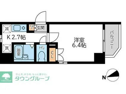 ラクラス杉並方南町(1K/2階)の間取り写真