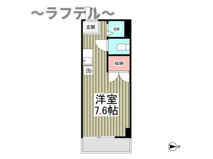 小手指シティハイツ(ワンルーム/2階)の間取り写真