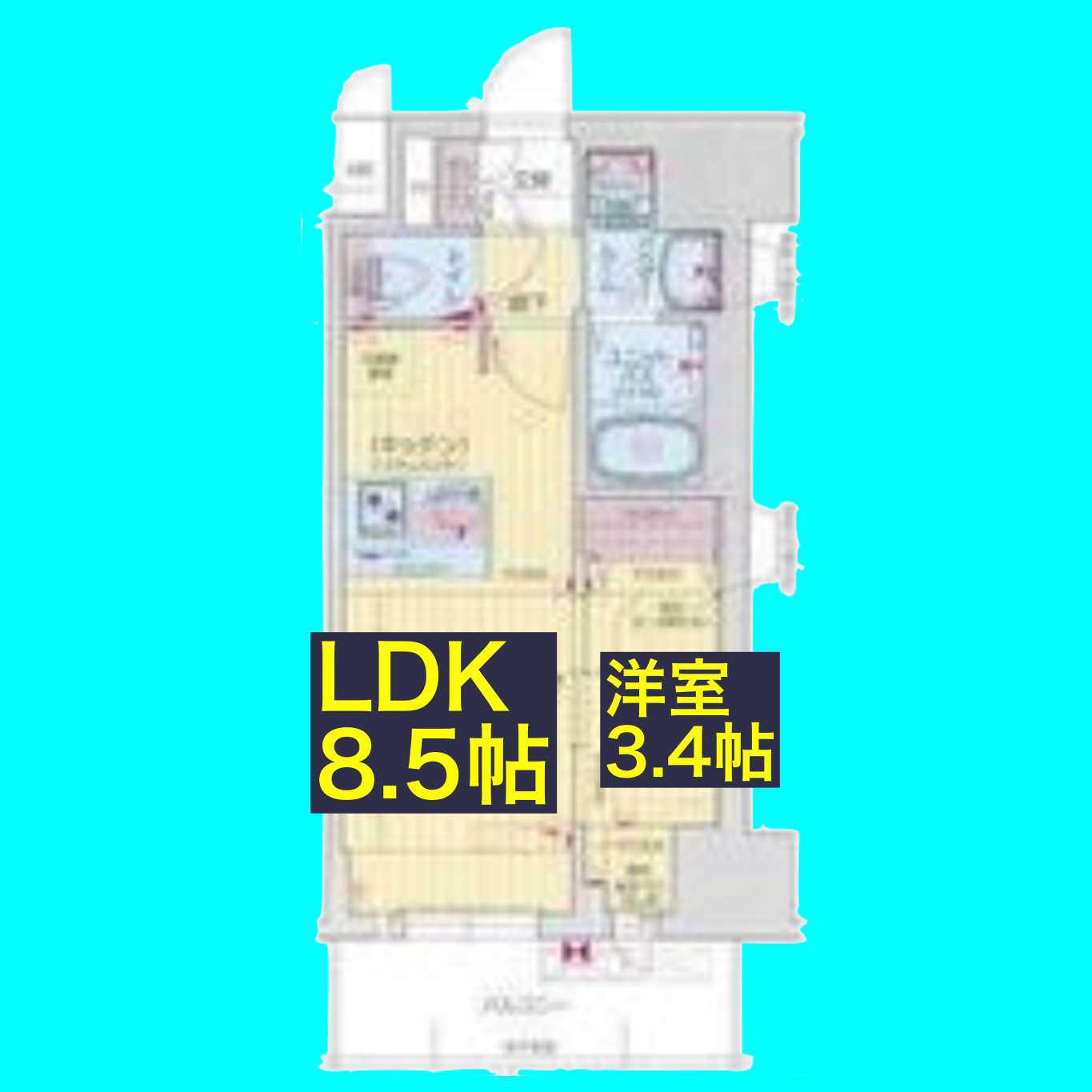 プレサンス鶴舞パークグラッド(1LDK/5階)の間取り写真
