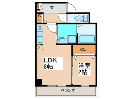 TERRA HIRANOHONNMACHI(1LDK/3階)の間取り写真