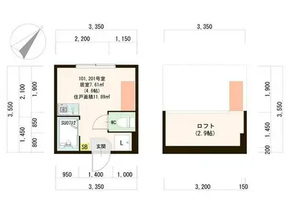 FINE RESIDENCE(ワンルーム/2階)の間取り写真