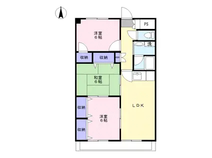 RAINBOWII(3LDK/2階)の間取り写真