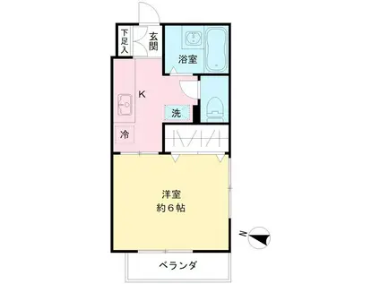 メゾン泰光(1K/2階)の間取り写真