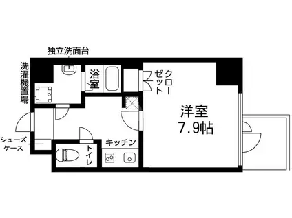 RISING STAGE(1K/3階)の間取り写真
