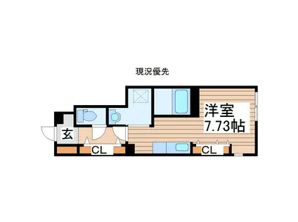 EFFORIA ENA(ワンルーム/1階)の間取り写真