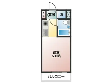 TOP南越谷(ワンルーム/1階)の間取り写真