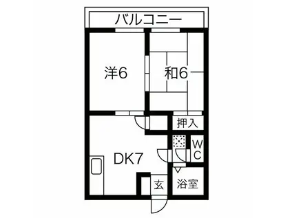 サン・フォレスト(2DK/1階)の間取り写真