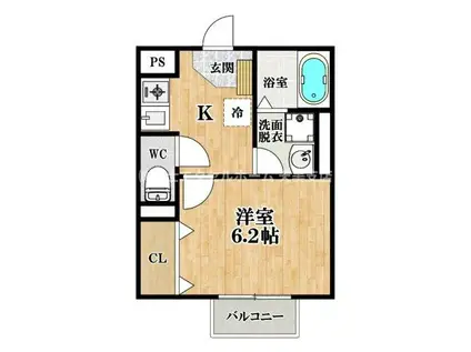 ルミエールメゾン(1K/2階)の間取り写真