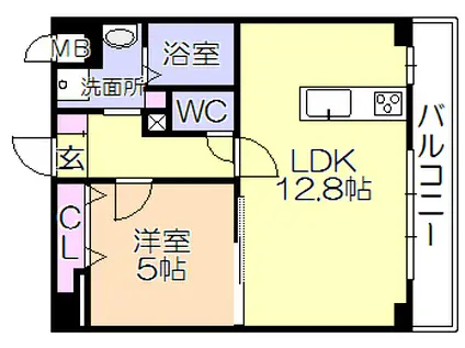 グランシャリオ諏訪野(1LDK/3階)の間取り写真