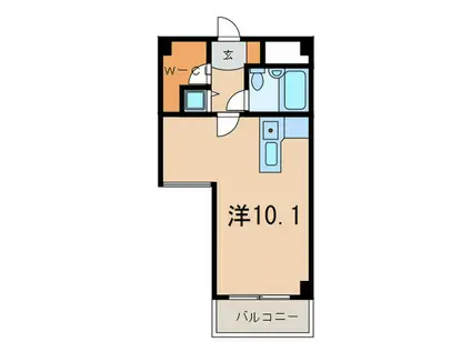 ホープ芦屋(ワンルーム/2階)の間取り写真