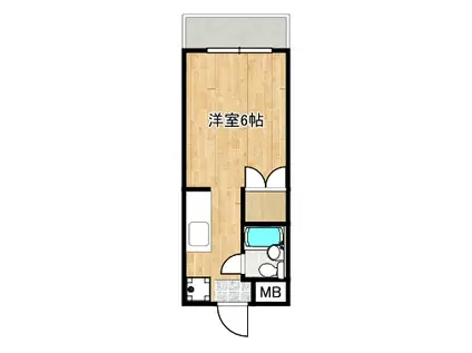 ヤマトビル(1K/2階)の間取り写真