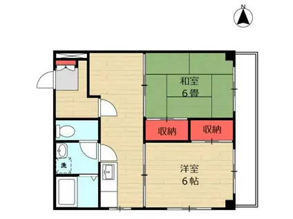 アビタシオン吉川(2DK/2階)の間取り写真