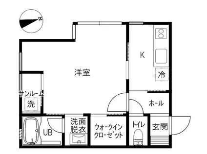 KOOLINA III(1K/2階)の間取り写真