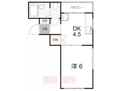 メゾン・トーワ(1DK/3階)の間取り写真