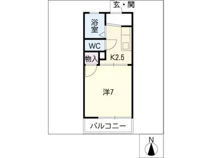 プチメゾン長久手(1K/1階)の間取り写真