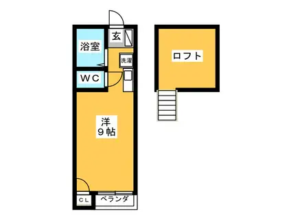 SKYROCKET II(ワンルーム/2階)の間取り写真