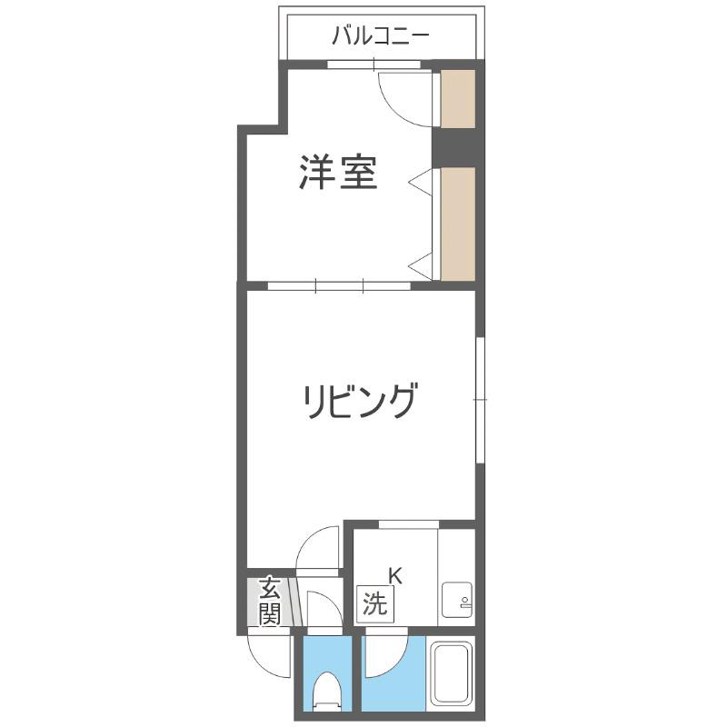 スタジオ108裏参道(1LDK/2階)の間取り写真