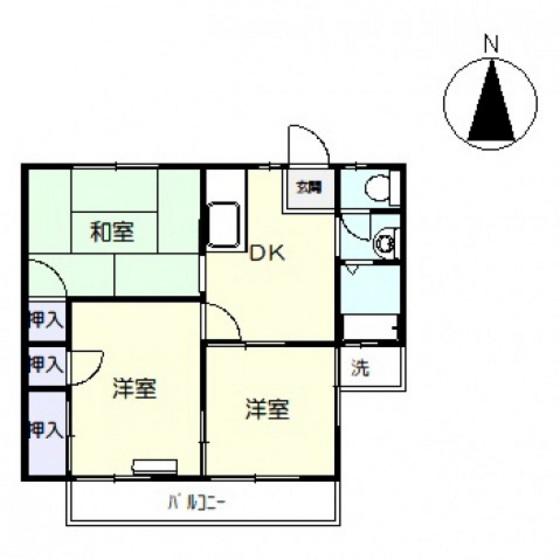 ドミール小山 (3DK/2階)の間取り写真