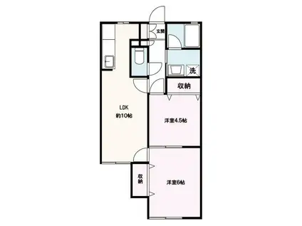 ロードリーT・I(2LDK/2階)の間取り写真