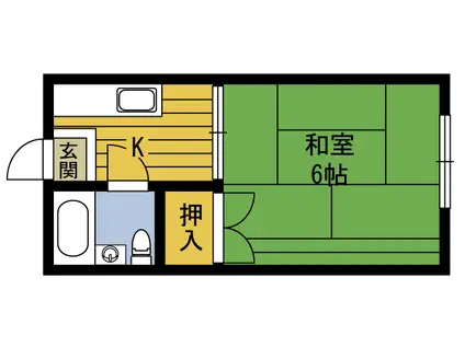 グラフビルI(1K/2階)の間取り写真