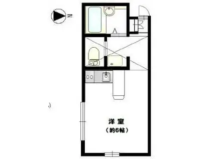 コラーレ二俣川(ワンルーム/1階)の間取り写真