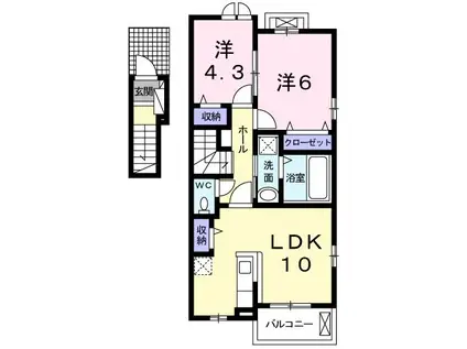 メゾン・ド・ルポ(2LDK/2階)の間取り写真