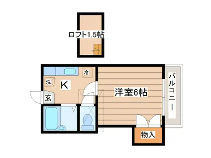 アドバンス長町南(1K/1階)の間取り写真