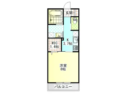 メゾンベール(1K/2階)の間取り写真