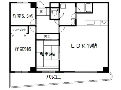 パレロイヤル西陣佐わらび(3LDK/7階)の間取り写真