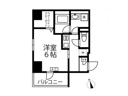 RAVIR RESIDENCE(1K/2階)の間取り写真