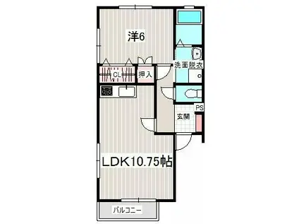 キャパシティハウスA(1LDK/2階)の間取り写真