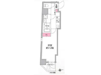 AZEST浅草(1K/6階)の間取り写真