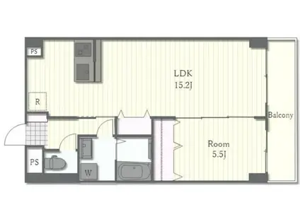 BROOKSIDE SUITENGU-MAE(1LDK/5階)の間取り写真