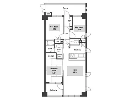 リーベスト東中山(3LDK/5階)の間取り写真