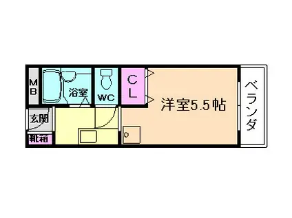 KSレジデンス箕面坊島(1K/3階)の間取り写真