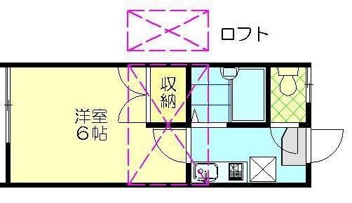 レオパレス新川第2(1K/2階)の間取り写真