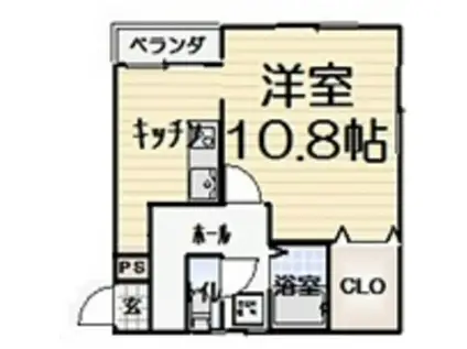 シルクモア(1K/2階)の間取り写真